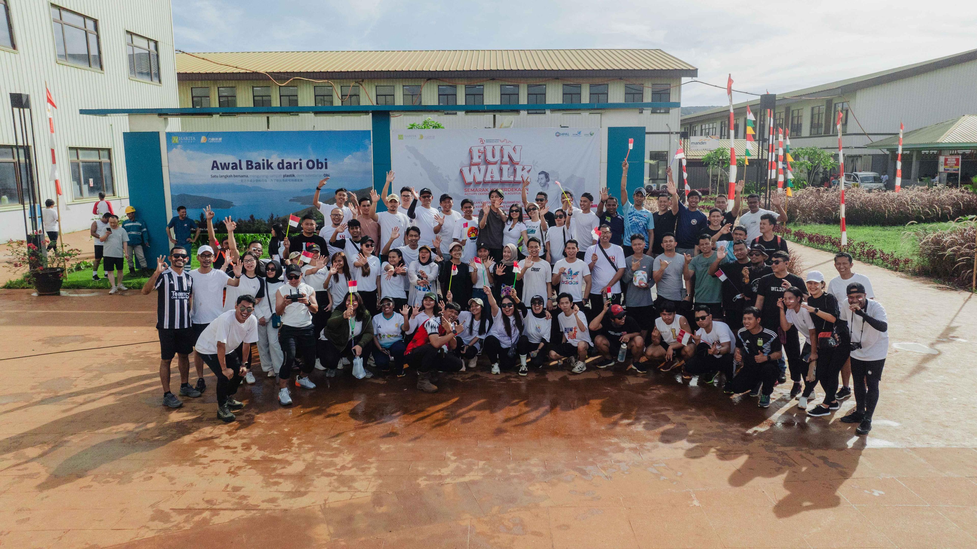 Peringati HUT RI Ke-79, Harita Nickel Gelar Fun Walk di Area Operasionalnya